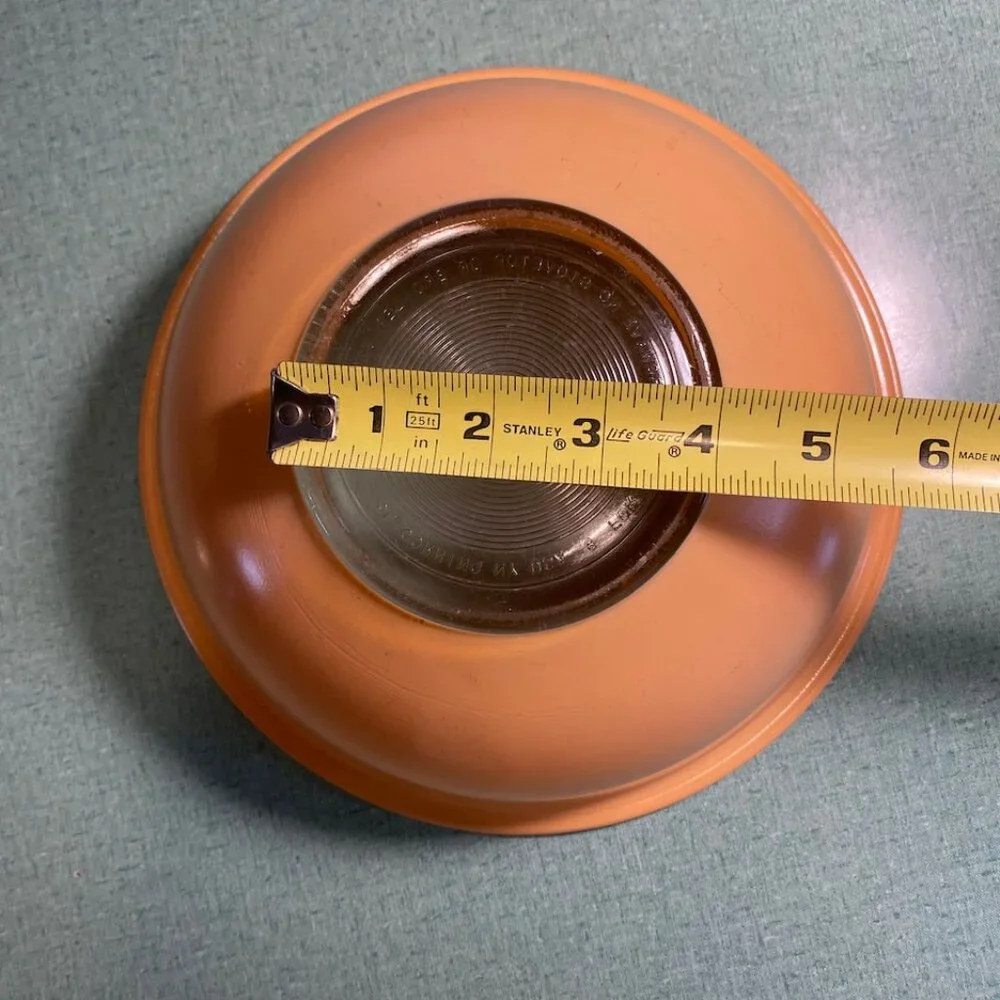 Ten Inch Glass Pyrex Peach Big Mixing Bowl